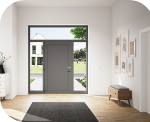 Haustüre in Grau Innenansicht 